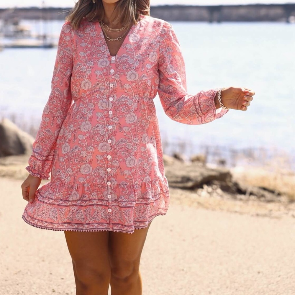 Floral Pink Mini Dress